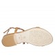Sandalo infradito da donna con cinturino in pelle color cuoio e frangia color oro tacco 2 - Misure disponibili: 33, 34, 42, 43, 44, 45