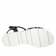 Sandalia con cinturon para mujer en piel negra y gamuza estampada a rayas cuña 3 - Tallas disponibles:  43, 45