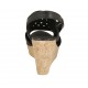 Woman's sandal in black-colored pierced leather with platform and wedge 9 - Available sizes:  32, 33