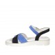Sandale avec courroie pour femmes en daim bleu et bleu clair talon compensé 3 - Pointures disponibles:  34, 42, 43, 44