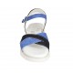Sandale avec courroie pour femmes en daim bleu et bleu clair talon compensé 3 - Pointures disponibles:  34, 42, 43, 44