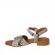 Woman's strap sandal in printed multicolored leather heel 2 - Available sizes:  33, 43, 44