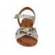 Woman's strap sandal in printed multicolored leather heel 2 - Available sizes:  33, 43, 44