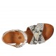 Woman's strap sandal in printed multicolored leather heel 2 - Available sizes:  33, 43, 44