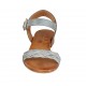 Sandalo da donna con cinturino in pelle intrecciata blu avio e grigia tacco 2 - Misure disponibili: 33, 34, 42, 43, 44
