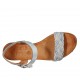 Sandalo da donna con cinturino in pelle intrecciata blu avio e grigia tacco 2 - Misure disponibili: 33, 34, 42, 43, 44