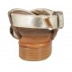 Sandale pour femmes en cuir platine et daim imprimé rayé talon 2 - Pointures disponibles:  33