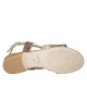 Woman's sandal in platinum leather and striped printed suede heel 2 - Available sizes:  33