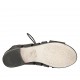 Sandalo stringato alla schiava con elastico da donna in pelle forata nera tacco 2 - Misure disponibili: 33, 34, 43, 44