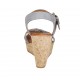 Sandalo da donna con cinturino e plateau in pelle avio e pelle intrecciata avio e grigia zeppa 9 - Misure disponibili: 32, 33, 34