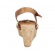 Woman's strap platform sandal in brown leather and brown, tan and beige braided leather wedge heel 9 - Available sizes:  32
