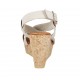 Sandalo da donna in camoscio beige chiaro con accessorio, plateau e zeppa 9 - Misure disponibili: 32, 33, 34
