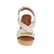 Sandalo da donna in camoscio beige chiaro con accessorio, plateau e zeppa 9 - Misure disponibili: 32, 33, 34