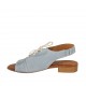 Sandalo da donna con lacci in pelle e pelle forata blu avio tacco 2 - Misure disponibili: 33, 34, 43, 44