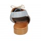 Sandalo da donna con lacci in pelle e pelle forata blu avio tacco 2 - Misure disponibili: 33, 34, 43, 44