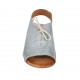 Sandalo da donna con lacci in pelle e pelle forata blu avio tacco 2 - Misure disponibili: 33, 34, 43, 44