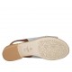 Sandalo da donna con lacci in pelle e pelle forata blu avio tacco 2 - Misure disponibili: 33, 34, 43, 44