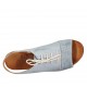 Sandalo da donna con lacci in pelle e pelle forata blu avio tacco 2 - Misure disponibili: 33, 34, 43, 44