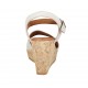Sandalo da donna in camoscio beige con cinturino, plateau e zeppa 9 - Misure disponibili: 32, 33, 34