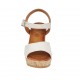 Sandalo da donna in camoscio beige con cinturino, plateau e zeppa 9 - Misure disponibili: 32, 33, 34