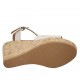 Sandalo da donna in camoscio beige con cinturino, plateau e zeppa 9 - Misure disponibili: 32, 33, 34