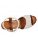 Sandalo da donna in camoscio beige con cinturino, plateau e zeppa 9 - Misure disponibili: 32, 33, 34