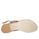 Sandale entredoigt pour femmes en cuir lamé platine et daim imprimé rayé talon 2 - Pointures disponibles:  33, 34, 42, 43, 44, 45