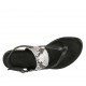 Woman's flip-flop sandal in black leather and printed leather heel 2 - Available sizes:  33, 34, 42, 43, 44
