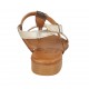 Sandale entredoigt avec courroie pour femmes en cuir lamé platine et daim imprimé rayé talon 2 - Pointures disponibles:  33, 43, 44