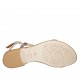 Sandale entredoigt avec courroie pour femmes en cuir lamé platine et daim imprimé rayé talon 2 - Pointures disponibles:  33, 43, 44