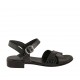 Sandale pour femmes avec courroie en cuir imprimé noir talon 2 - Pointures disponibles:  33, 34, 43, 44, 45