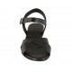 Woman's strap sandal in black printed leather heel 2 - Available sizes:  33, 34, 43, 44, 45