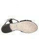 Sandale pour femmes avec courroie en cuir imprimé noir talon 2 - Pointures disponibles:  33, 34, 43, 44, 45
