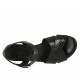 Sandale pour femmes avec courroie en cuir imprimé noir talon 2 - Pointures disponibles:  33, 34, 43, 44, 45