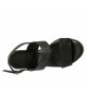 Woman's sandal in black leather with platform and wedge 7 - Available sizes:  32