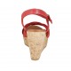 Sandalo da donna in pelle rossa con cinturino, plateau e zeppa 9 - Misure disponibili: 33, 34