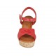 Sandalo da donna in pelle rossa con cinturino, plateau e zeppa 9 - Misure disponibili: 33, 34
