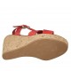 Sandalo da donna in pelle rossa con cinturino, plateau e zeppa 9 - Misure disponibili: 33, 34