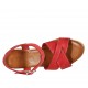 Sandalo da donna in pelle rossa con cinturino, plateau e zeppa 9 - Misure disponibili: 33, 34