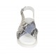 Woman's sandal in multicolored printed leather wedge heel 3 - Available sizes:  33, 34, 43