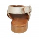 Sandale pour femmes en cuir lamé et imprimé platine talon 2 - Pointures disponibles:  43