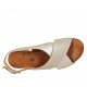 Sandalo da donna in pelle laminata e stampata platino tacco 2 - Misure disponibili: 33, 34, 42, 43, 44, 45