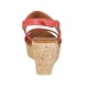 Sandalo da donna in pelle rossa con plateau e zeppa 7 - Misure disponibili: 32, 33, 34