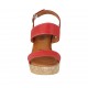 Sandalo da donna in pelle rossa con plateau e zeppa 7 - Misure disponibili: 32, 33, 34