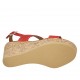 Sandalo da donna in pelle rossa con plateau e zeppa 7 - Misure disponibili: 32, 33, 34