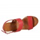Sandalo da donna in pelle rossa con plateau e zeppa 7 - Misure disponibili: 32, 33, 34