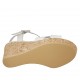 Sandalo da donna in pelle stampata bianca con cinturino, plateau e zeppa 7 - Misure disponibili: 32, 33, 34
