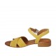 Sandale avec courroie pour femmes en cuir et cuir imprimé jaune talon 2 - Pointures disponibles:  43, 44