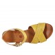 Sandale avec courroie pour femmes en cuir et cuir imprimé jaune talon 2 - Pointures disponibles:  43, 44