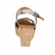 Woman's strap sandal with platform in multicolored printed leather wedge heel 7 - Available sizes:  34